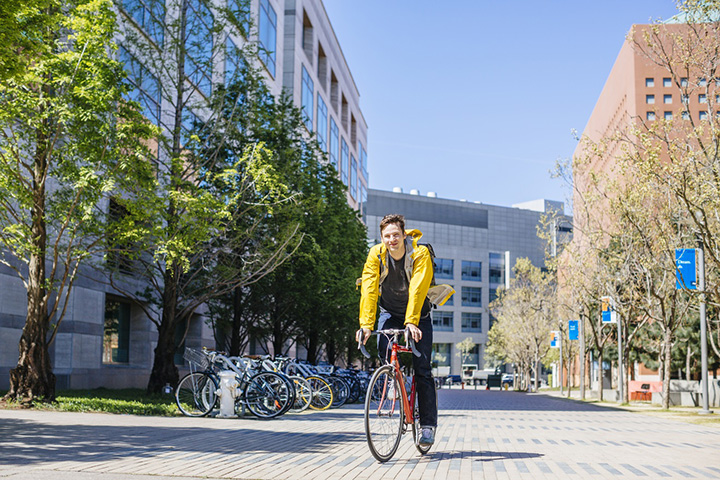 Man on bicycle